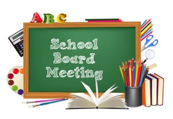 Image of Chalkboard with text School Board Meeting