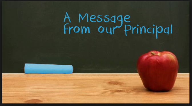 Image contains text: A Message from our Principal